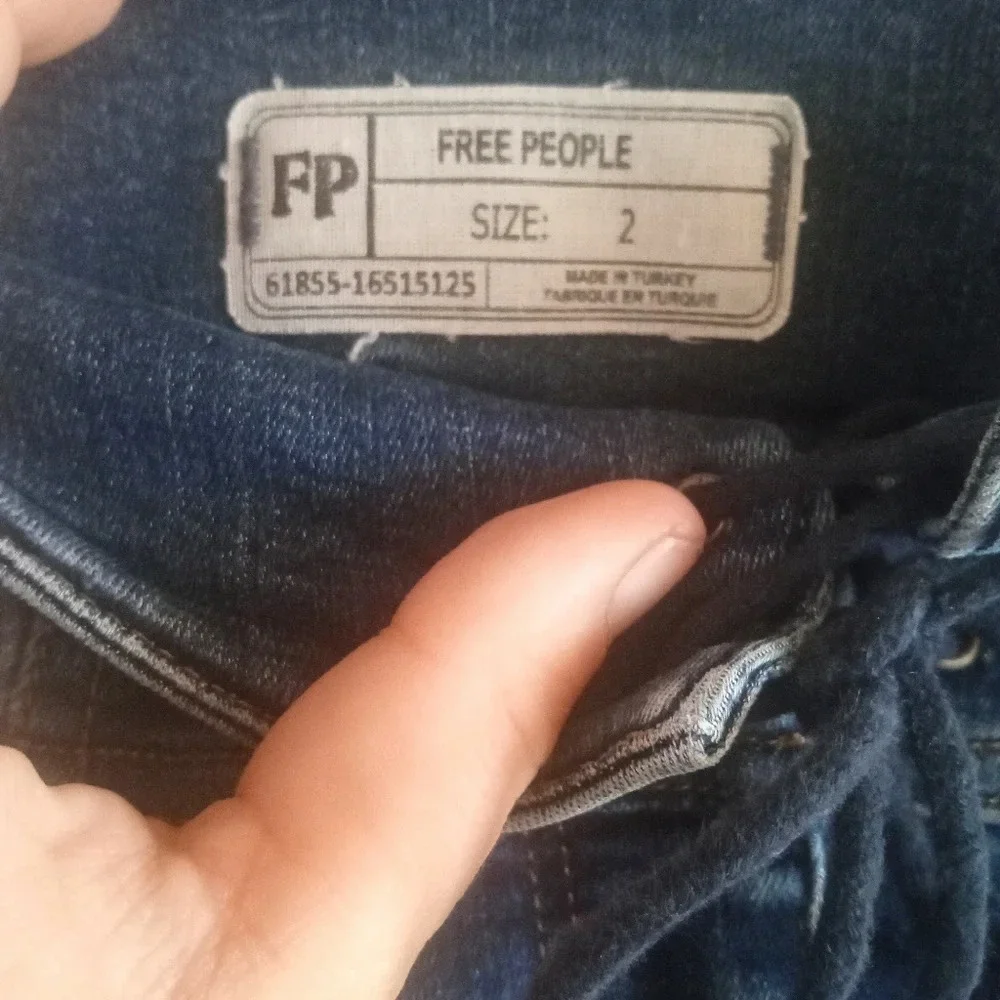 Free People Modern Femme Corset Waist Denim Skirt Dark Wash Size 2